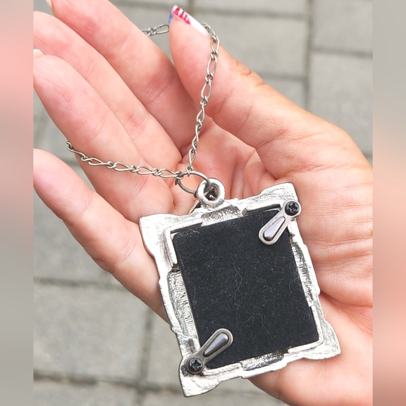 Anthropologie Enamel & Swarovski Crystal Frame Ornament w/SS Telephone Charm - Picture 6 of 7